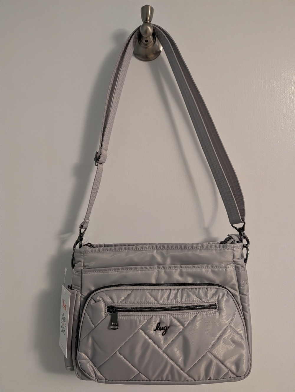 NWT Lug Shimmy LE Cloud Grey Crossbody Bag